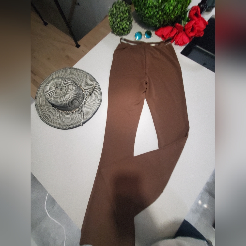 NWT STREETWEAR SOCIETY Beau pantalon long marron bootcut à jambes évasées - Picture 4 of 5
